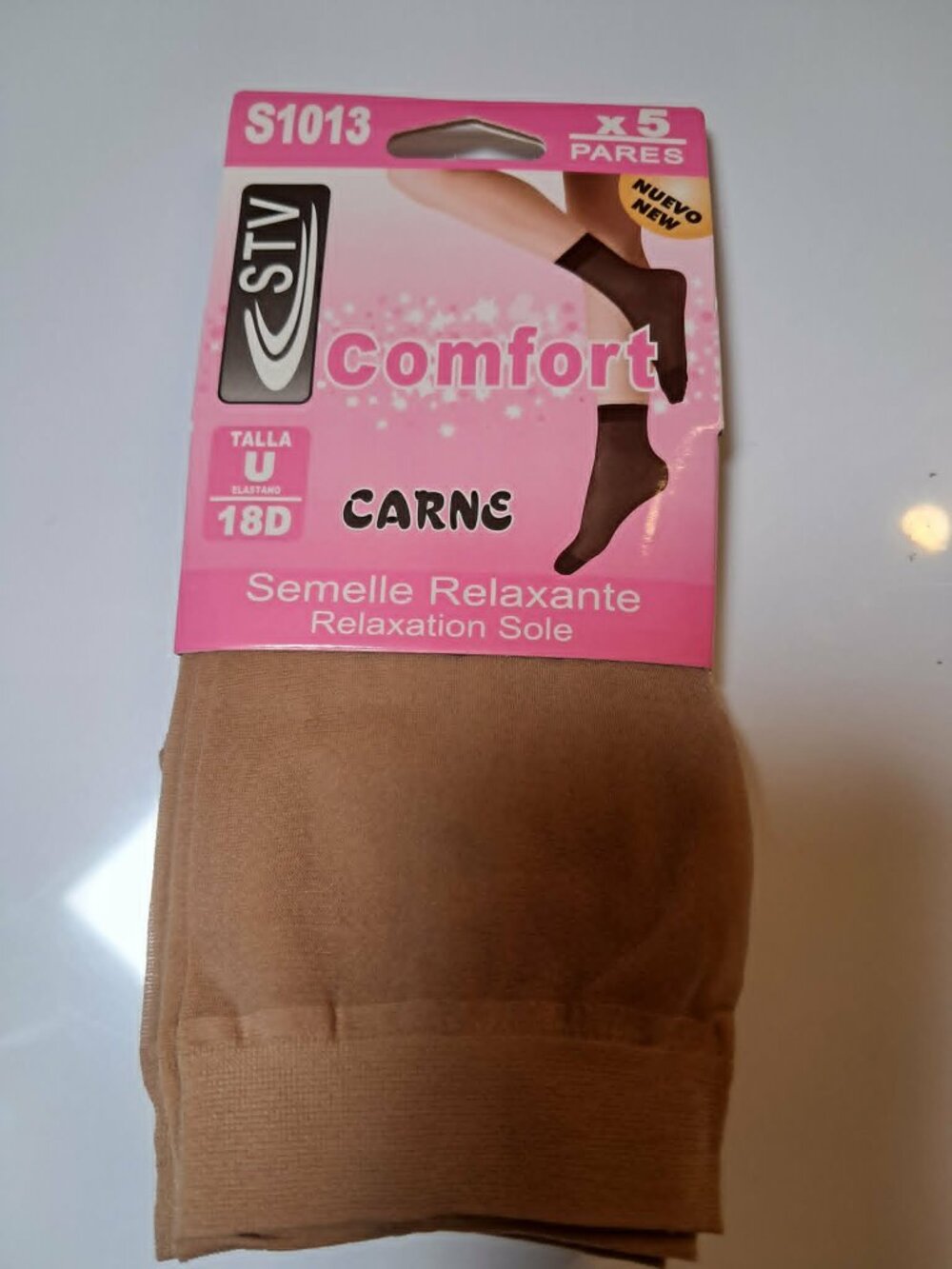 STV Comfort 18D Sheer Nude Ankle Socks 5 Pack